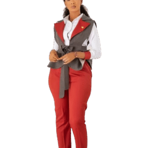 Ensemble veston gris & Poids Baoulé & chemise blanche avec des poignets rouille